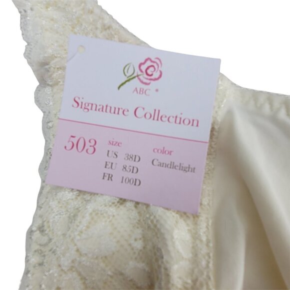 ABC Signature 503 Lace Embrace Bra Bras Size 38D Candlelight Color Comfort - Picture 12 of 12